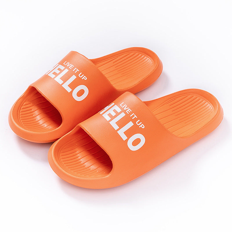 Summer men's feeling of stepping on feces, cool slippers for bathing, lightweight, simple, thick soled, at home, bathroom for couples, outdoor wearing of slippers for women