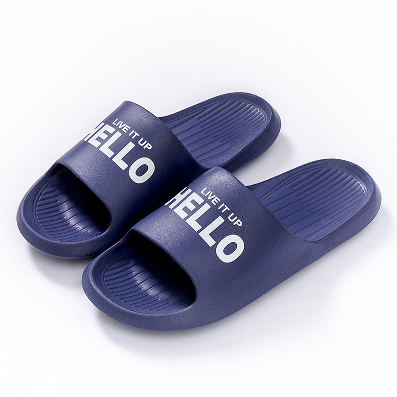 Summer men's feeling of stepping on feces, cool slippers for bathing, lightweight, simple, thick soled, at home, bathroom for couples, outdoor wearing of slippers for women
