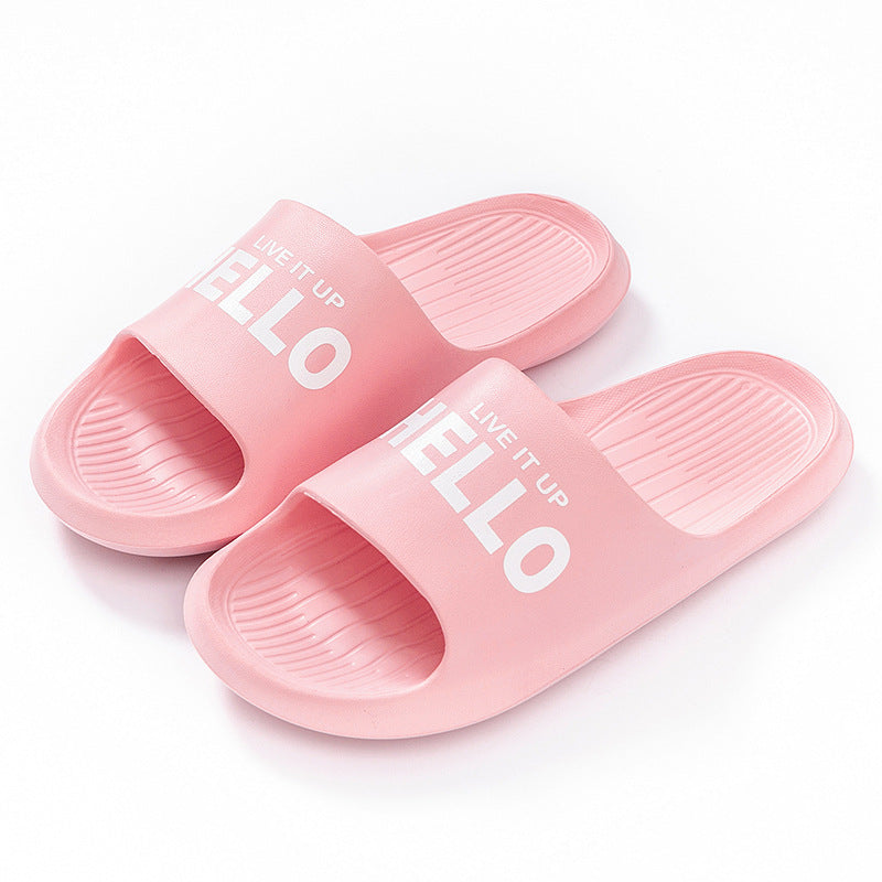 Summer men's feeling of stepping on feces, cool slippers for bathing, lightweight, simple, thick soled, at home, bathroom for couples, outdoor wearing of slippers for women