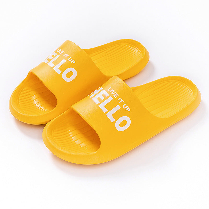 Summer men's feeling of stepping on feces, cool slippers for bathing, lightweight, simple, thick soled, at home, bathroom for couples, outdoor wearing of slippers for women