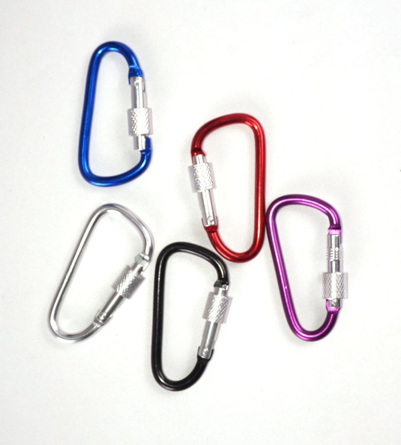 #6 D Shape Aluminium Locking Alloy Carabiner