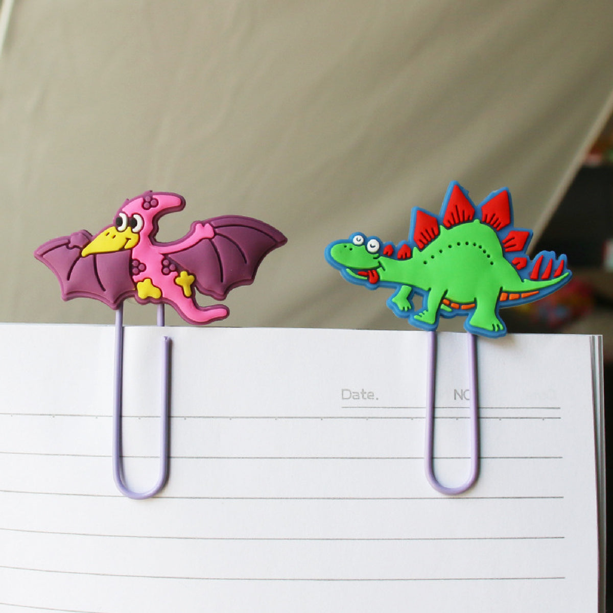 Custom Dinosaur Paper Clip Coated Large Clip Paper Clamp Cute Bookmark
