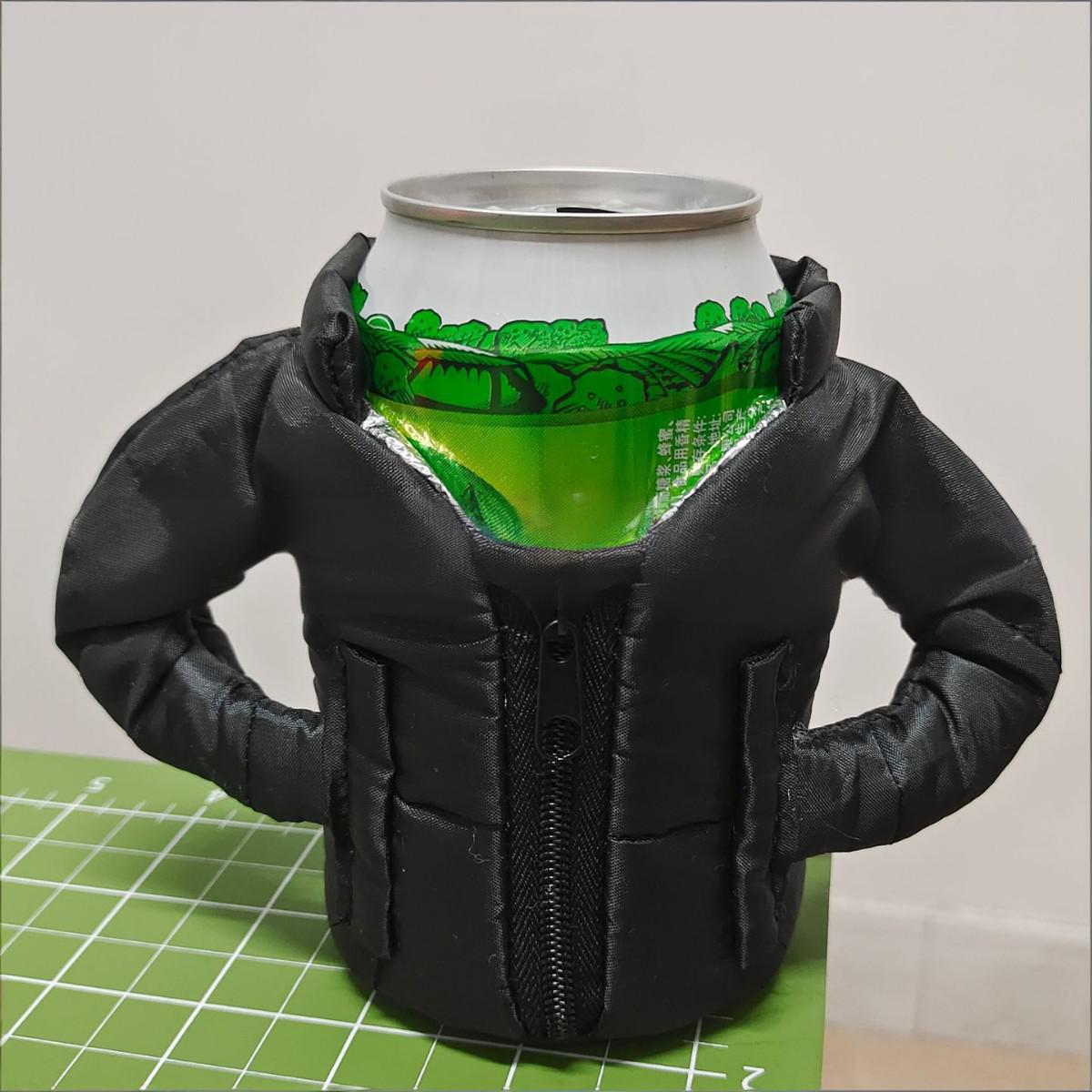 Zipper Jacket Coat Shaped Can Cooler Sleeve
