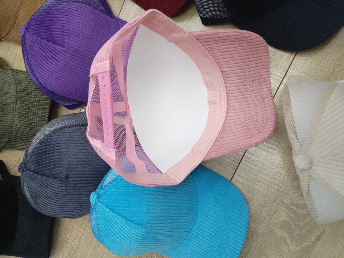5 Panel Corduroy Trucker Cap For Men And Women