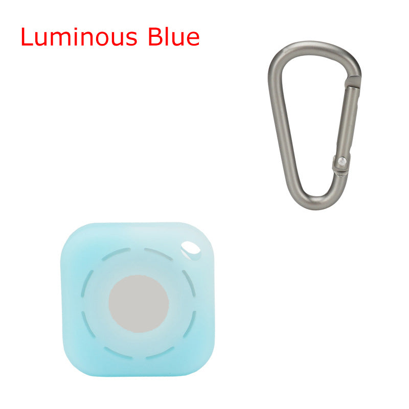 Square Silicone Key Tag Tracker Cover Access Card Sleeve Anti-Lost Protector Holder W/ Carabiner