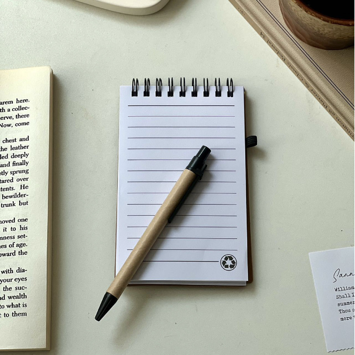 Eco Top Spiral Notebook Mini Jotter & Matching Pen Combo