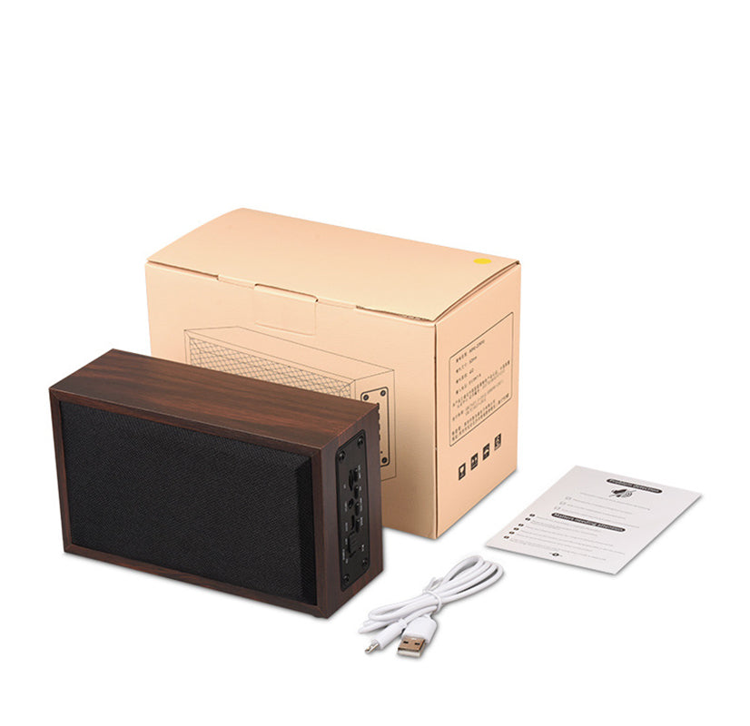 Classic Deep Bass Wood Long Square Shape Wireless Speaker