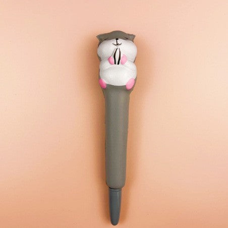 Squirrel Stress Reliever Pen 2" 1 Squeeze Toy Pen PU Foam Gel Ink Pen