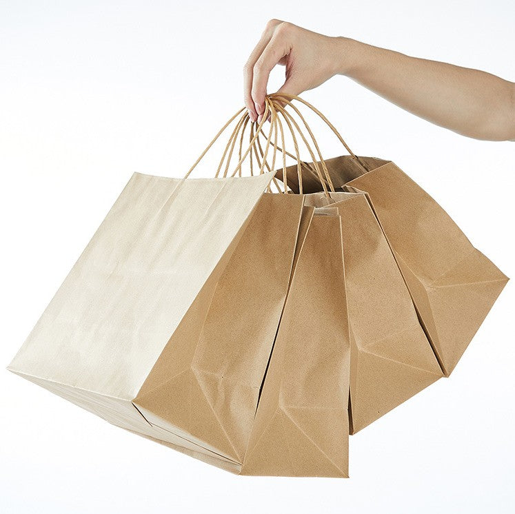 Kraft Paper Gift Bags (12.6L x 4.4D x 9.8H Inches)