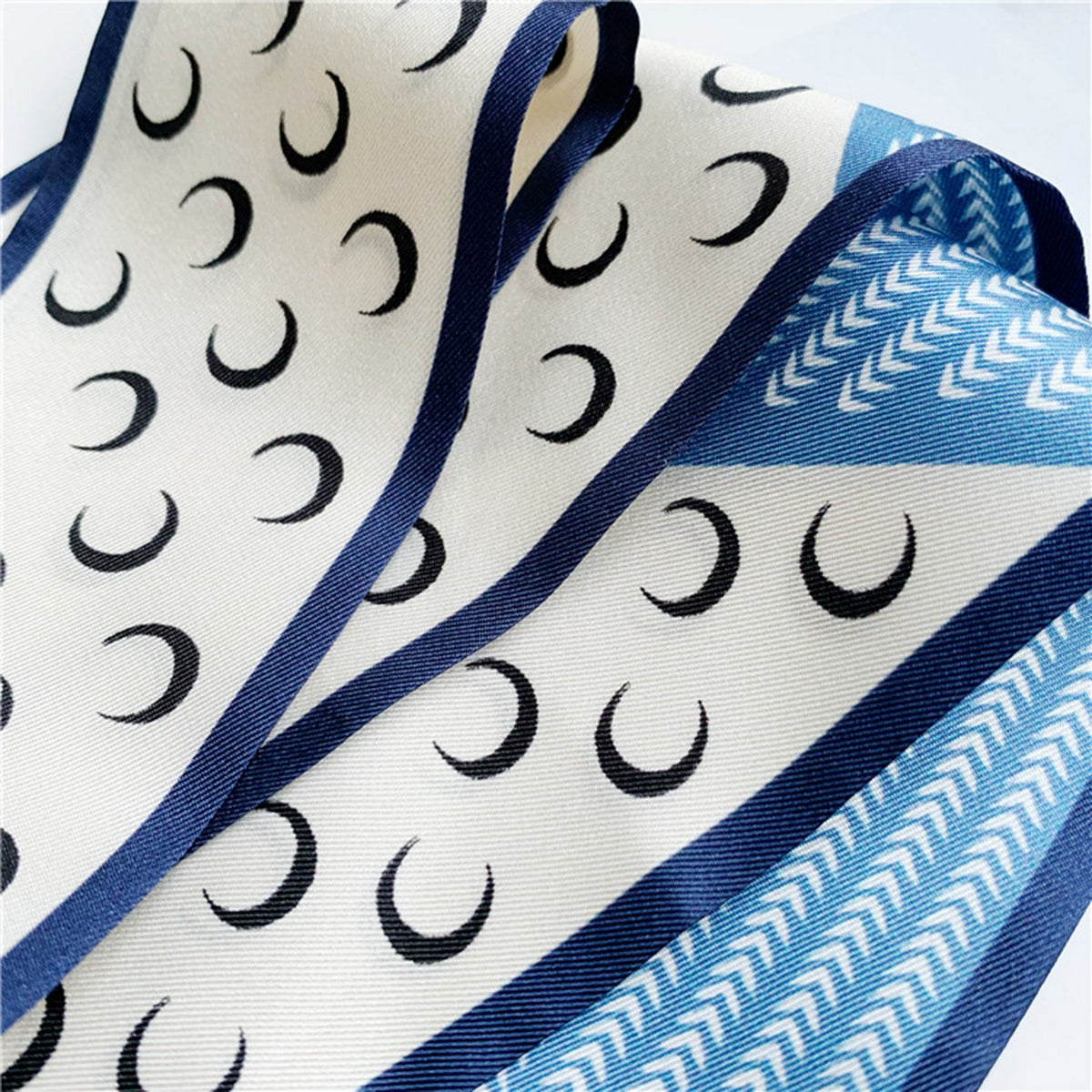 Custom 35" x 2.4" 100% Silk Hair Wrap Twill Silk Handbag Wrap