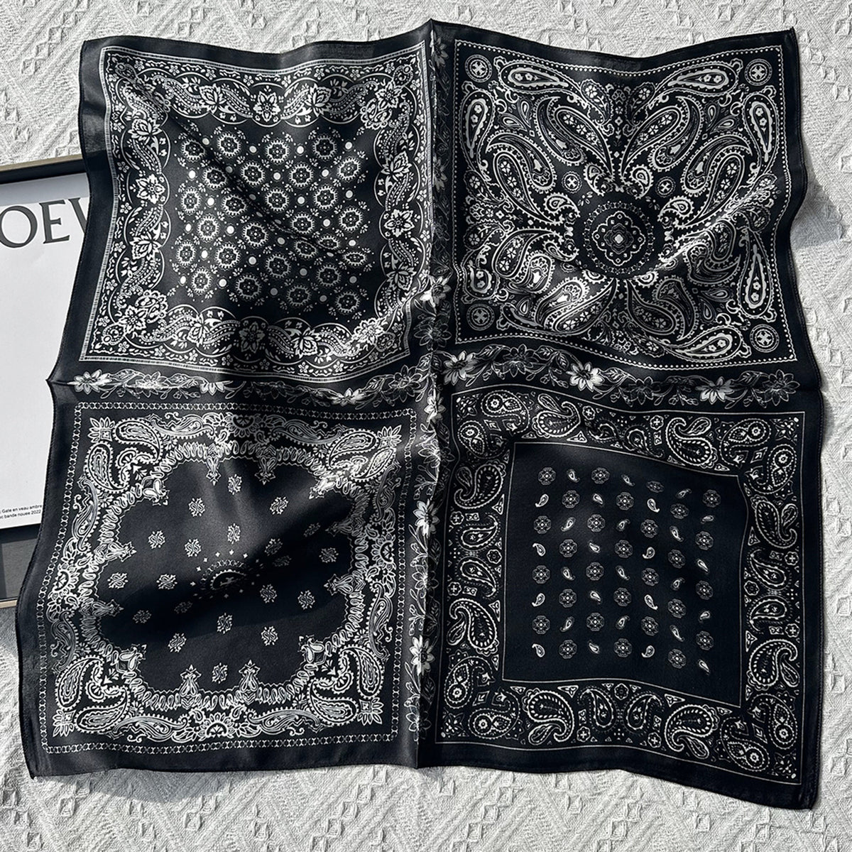 Custom 23.6" x 23.6" 100% Silk Bandana Silk Satin Scarf