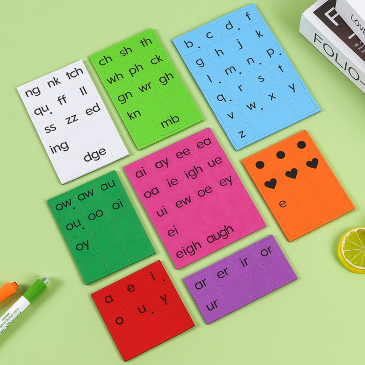 Custom 50 pcs Magnetic Letter Tiles Phonics magnets for Phonics and Spelling