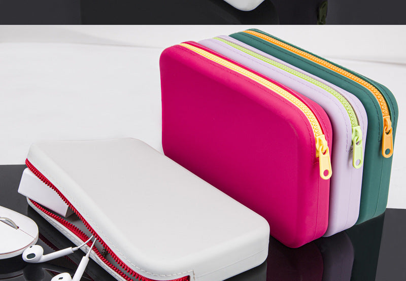 Multi Purpose Portable Silicone Zipper Organizer Bag For Samll Items and Cosmetic