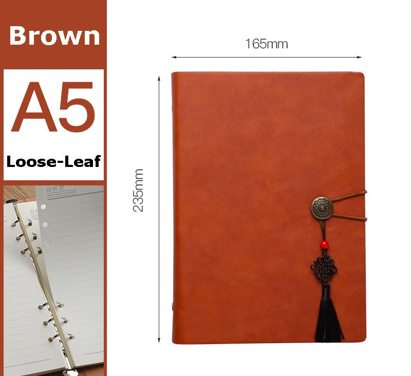 A5 PU Leather Business Notebook Writing Journal Executive Notebook Loose-Leaf Notebook