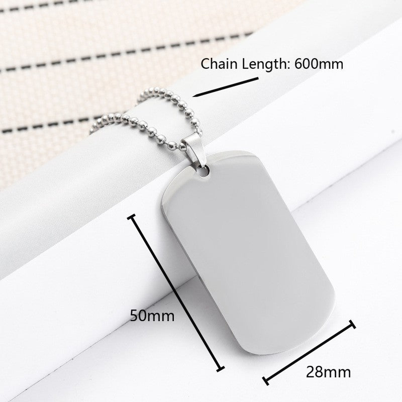 Brushed Stainless Steel Pendant Bead Necklace