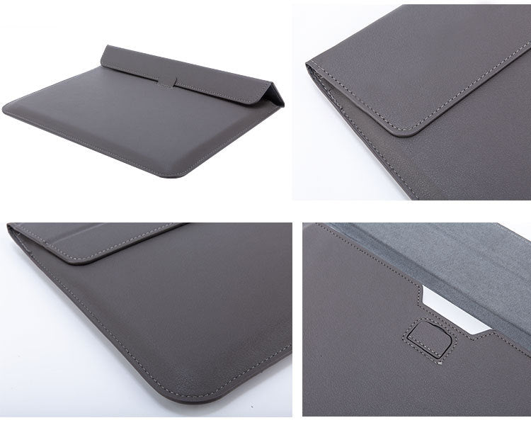 15" PU Leather Laptop Bag Foldable Stand With Magnetic Closure