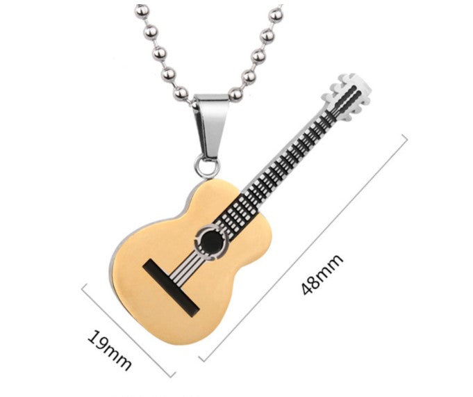 Stainless Steel Guitar Necklace