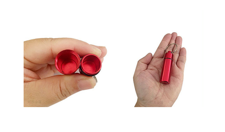 Small Container Keychain/Aluminium Alloy Cylinder/Sealed Earplug Bottle/Storage Bottle