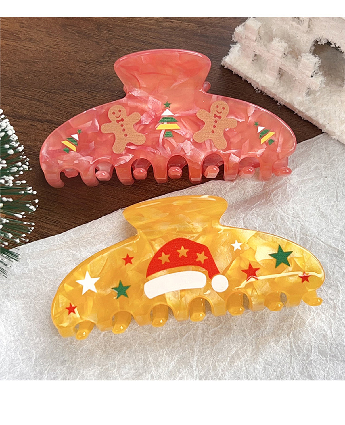 Christmas Hair Claw Clips Acrylic Large Hair Clips