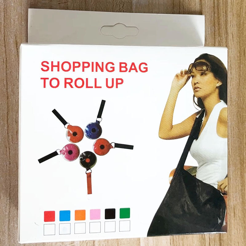 Foldable Reusable Shopping Bag With Storage Case And Lock Large Capacity Roll Up