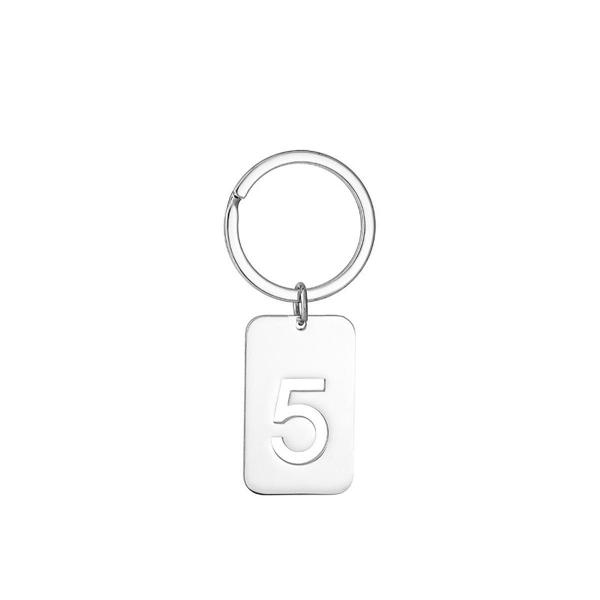 Number 5 Rectangular Tag Keychain 32 x 20 mm