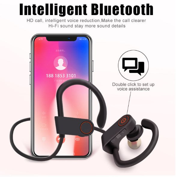 Metal Magnetic Attraction Handfree Running Earbuds Neckband Sport Wireless Headset