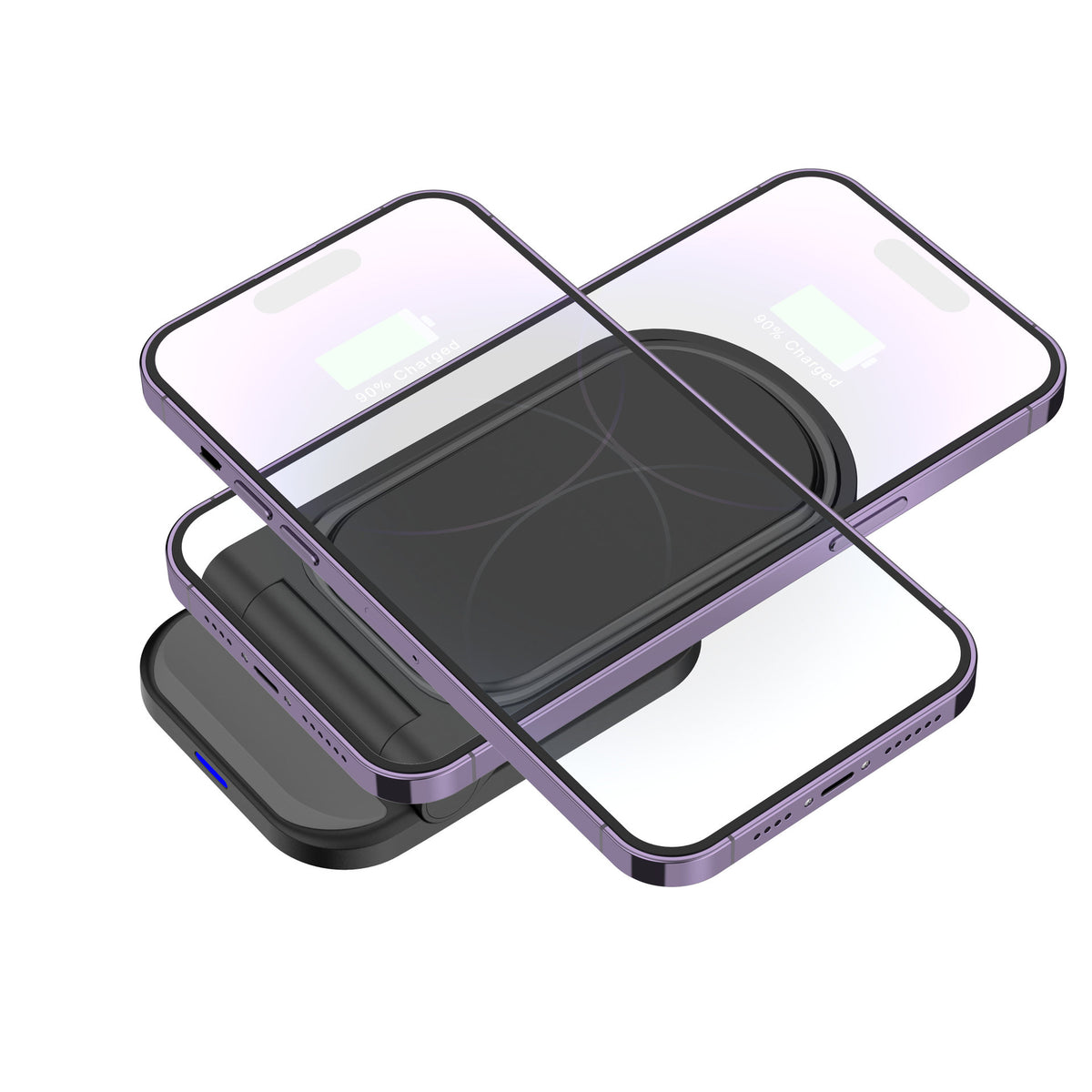 Foldable Wireless Fast Charger Stand Dock Phone Stand For Office