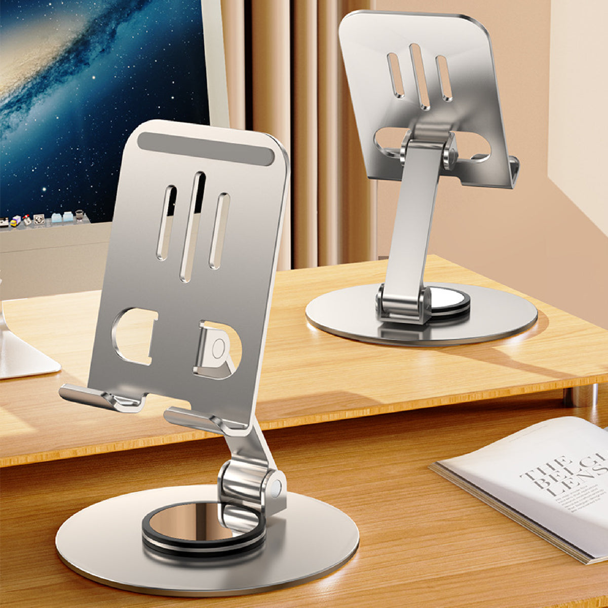 360 Rotatable Cell Phone Holder Foldable Phone Stand Round Base