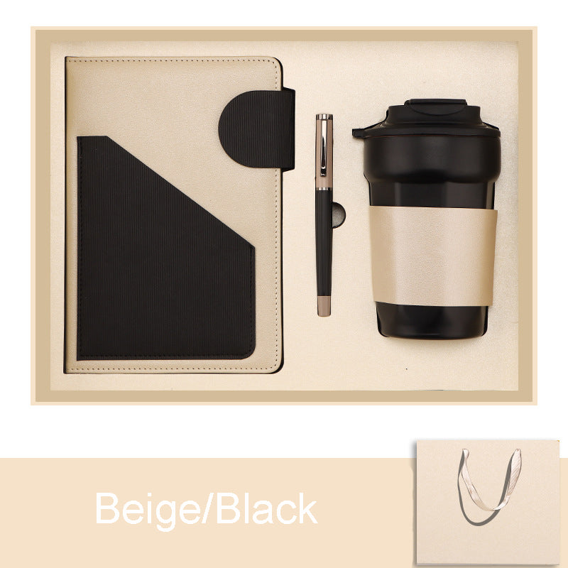 A5 PU Leather-Bound Business Notebook Writing Journal Executive Notebook Gift Set