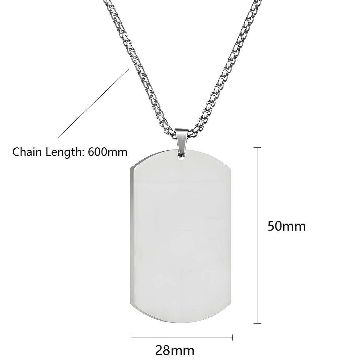 Polished Stainless Steel Pendant Necklace