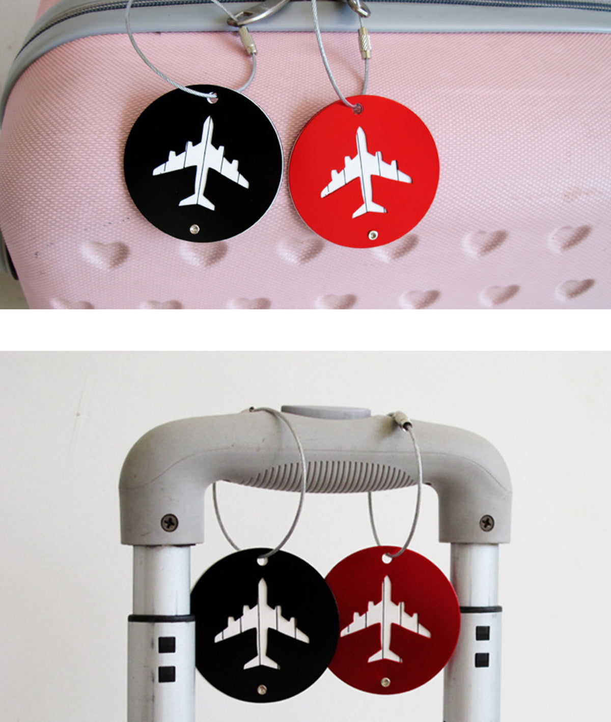 Round Aluminium Alloy Suitcase Tag Card Holder