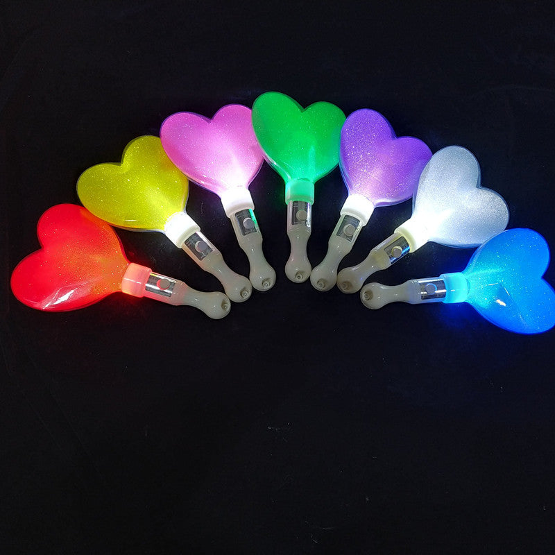 Light Up Heart Glow Stick LED Flashing Hand Wand for Concerts Parties Festivals