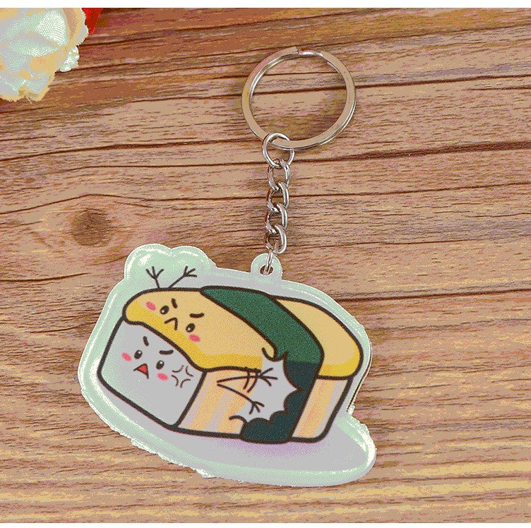 Cute Food Shaped Acrylic Keychain - One Side Printing