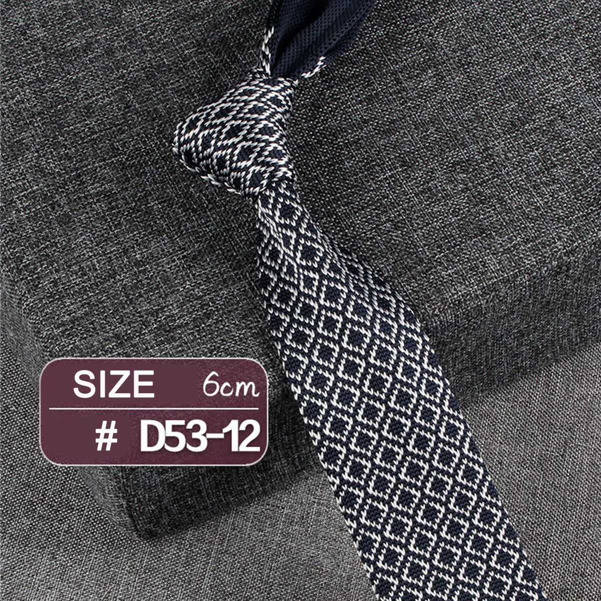 #12 Casual Style Knitted Narrow Men Tie Polyester Woven Collar Tie