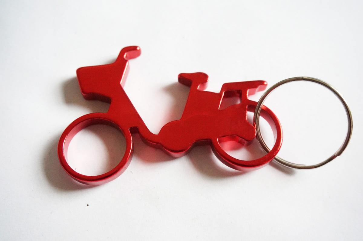 Creative Design Bicycle-Shaped Bottle Opener w/Key Tag