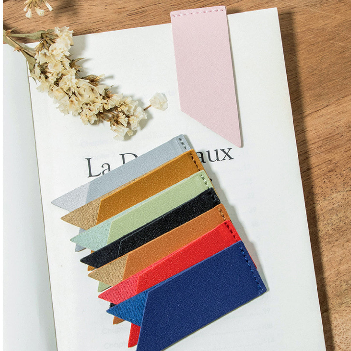 PU Leather Bookmark Ribbon Shaped Page Corner for Book Lover Gifts