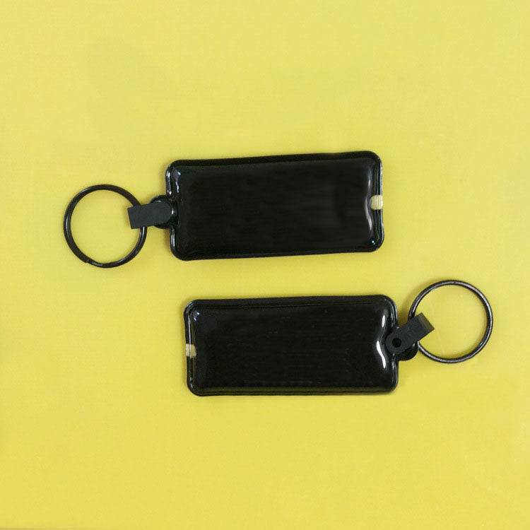 Rectangle Shaped PVC Flashlight Keychain