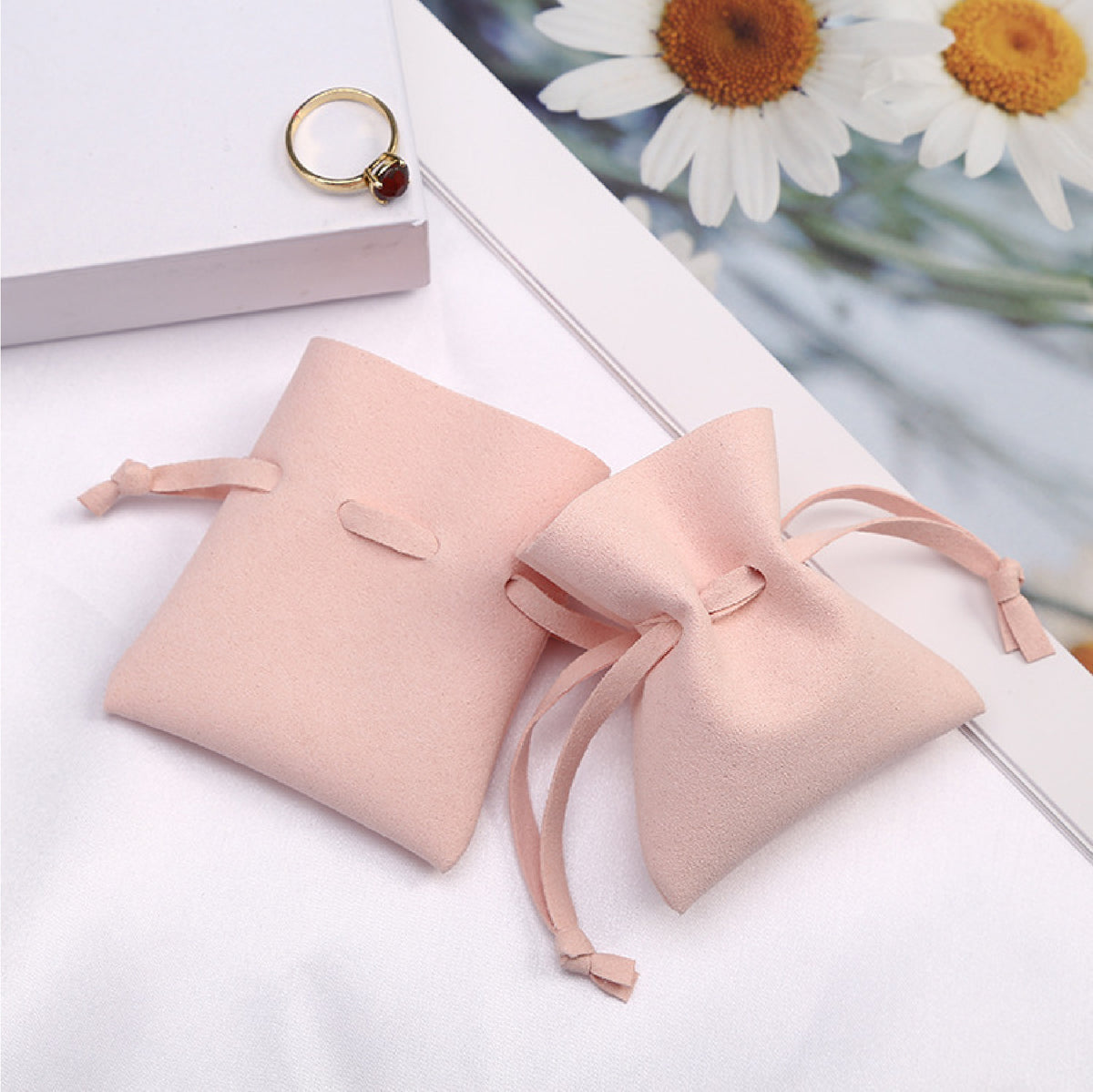 3.2" Microfiber Jewelry Pouch Jewelry Bag Package Bag Small Gift Bag Drawstring Bag for Earring