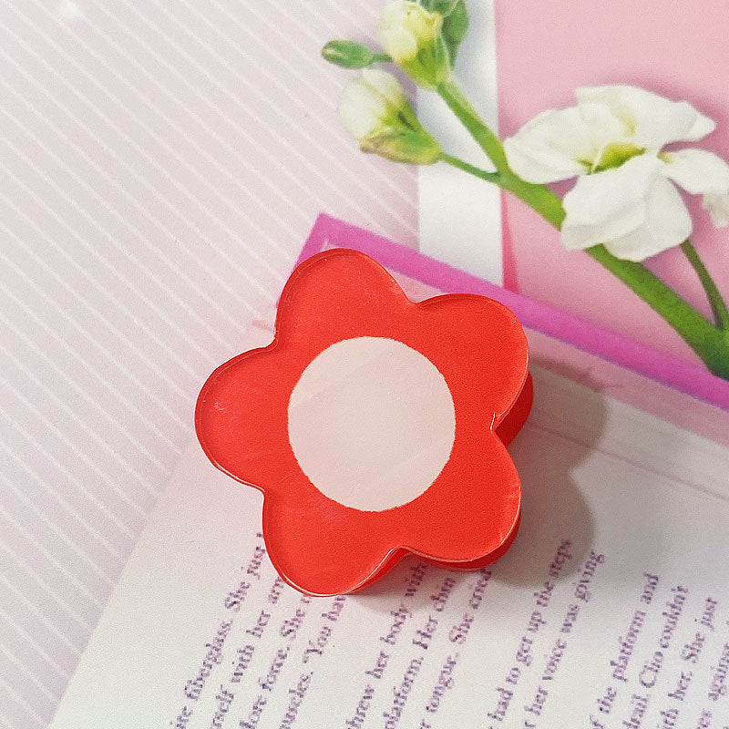 Flower Shaped Acrylic Paper Album Memo Clip Bag Binder Sealing Clip Food Bag Clamp-Two Sides Imprint