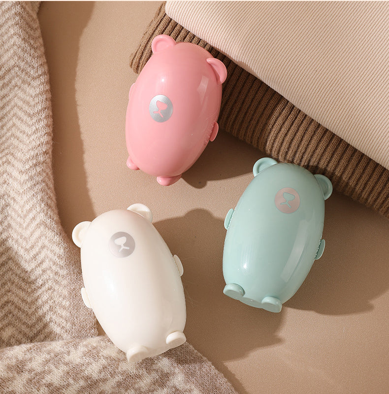 Mini Travel Size Bear Shaped Portable Lint Roller Washable Sticky Roller for Clothes Pet Hair