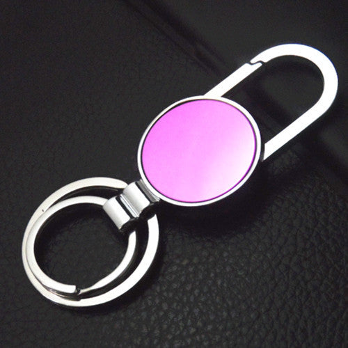 Metal Round Auto Keychain With Hook