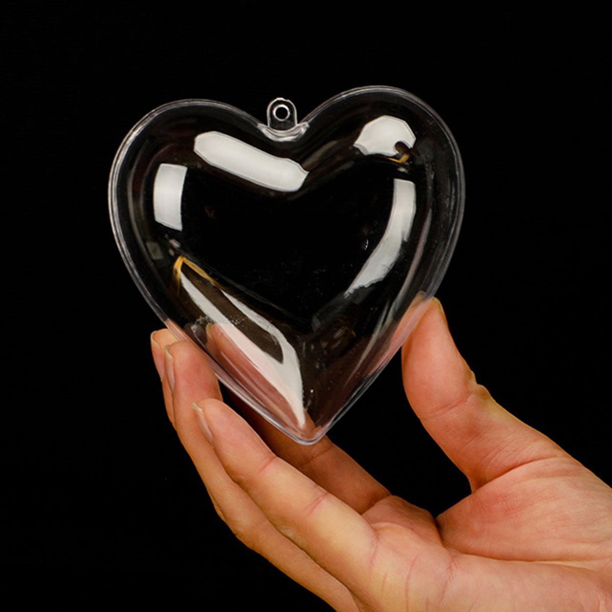 4" Acrylic Heart Shaped Fillable Ornaments DIY Christmas Ball