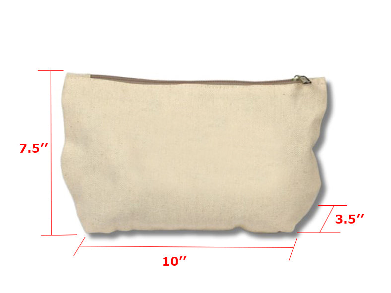 Custom Heavy-Duty 12 oz. Cotton Canvas Zipper Bags Cosmetic Bag Make Up Bags