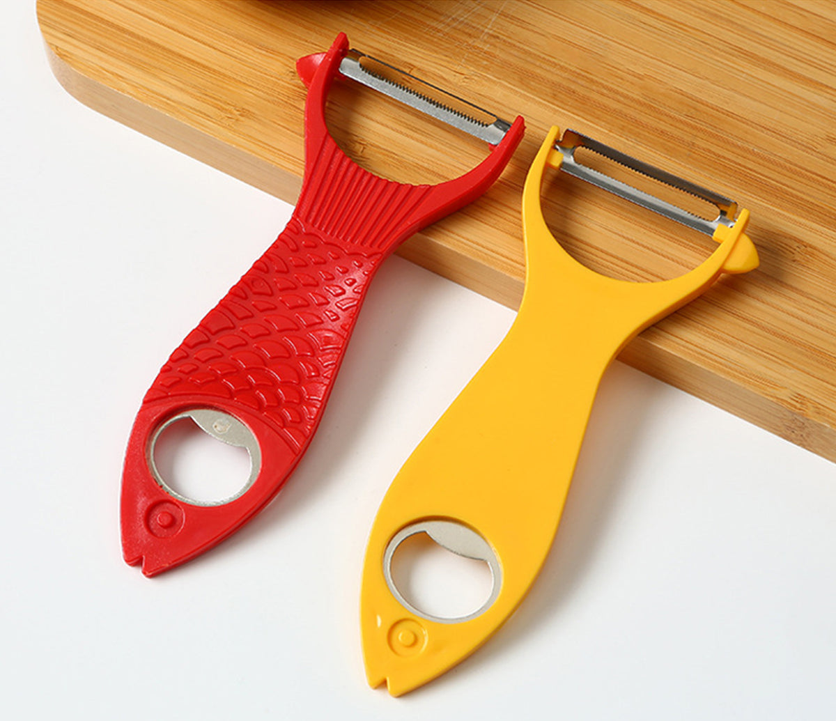 Fish Shaped 2" 1 Fruit Peeler with Bottle Opener Sharp Blade Kitchen Tool