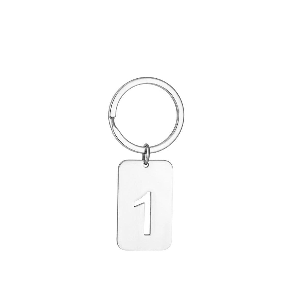 Number 1 Rectangular Tag Keychain 32 x 20 mm