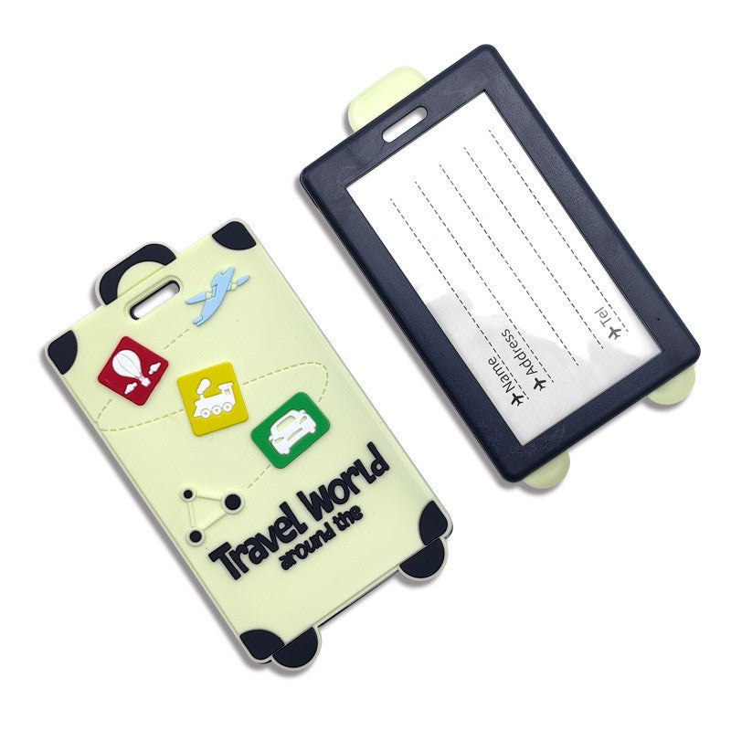 Custom Suitcase Shaped 3D Raised Soft PVC Luggage Tag For Travel Baggage Identification