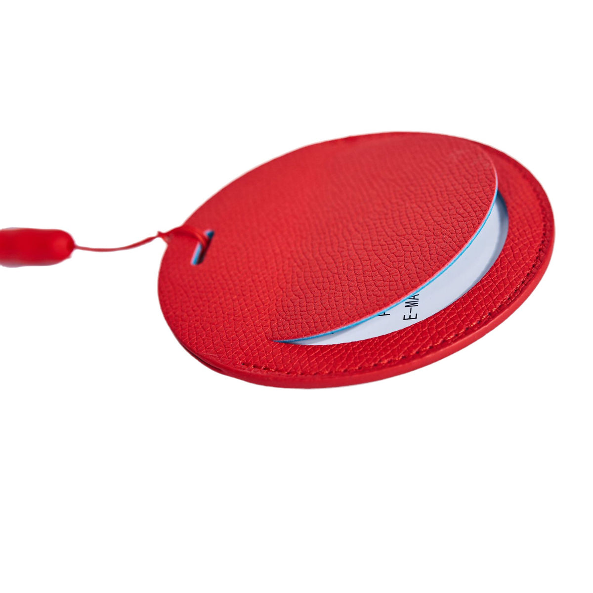 Round Shape PU Leather Luggage Personalizable Travel ID Tag For Travel Business Trip