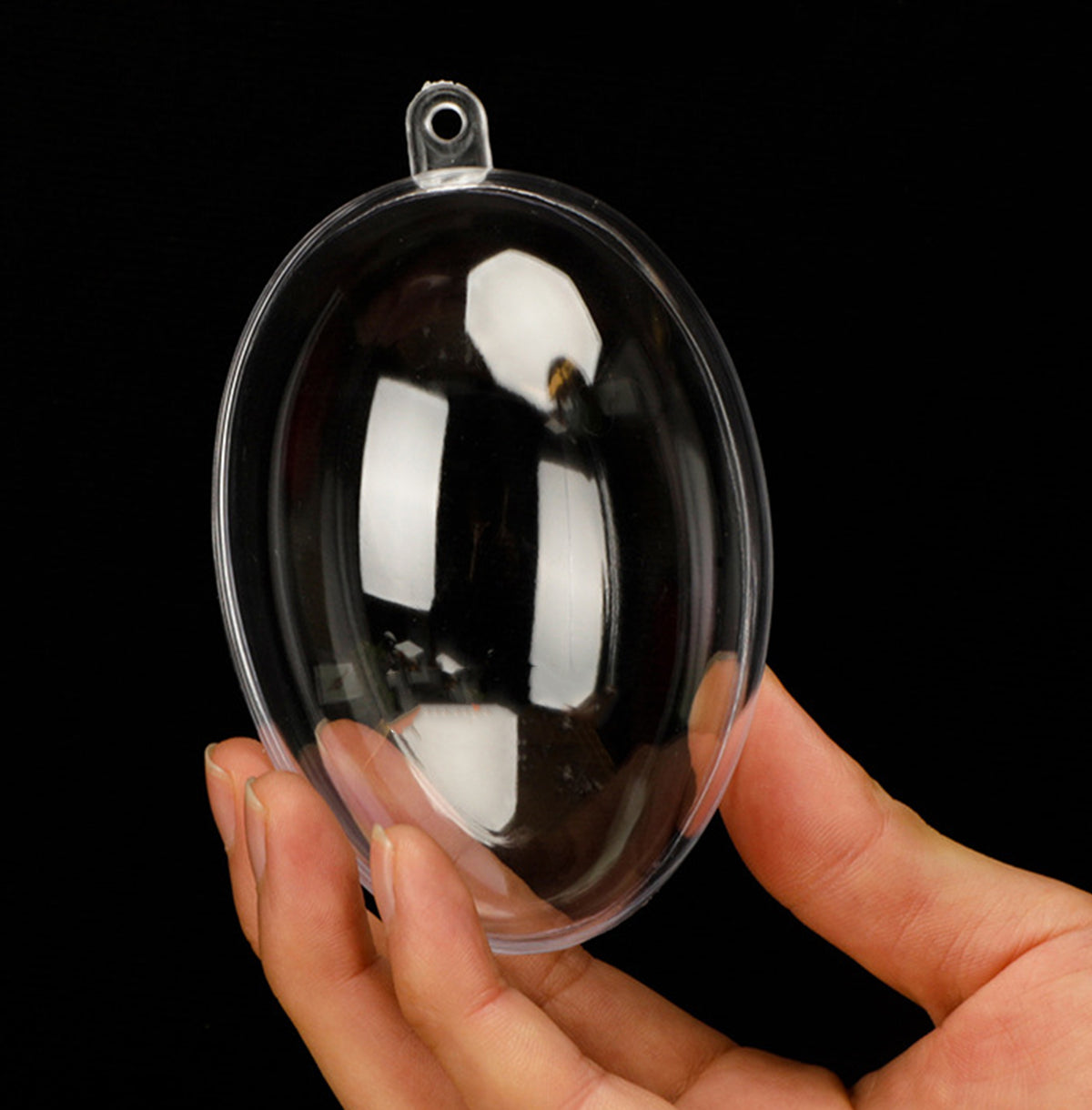 3.15" Egg Shaped Acrylic Fillable Ornaments DIY Christmas Ball