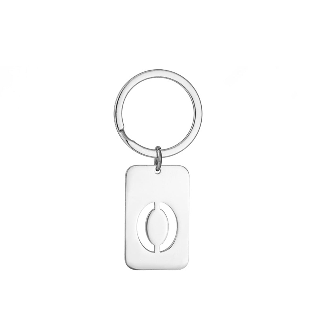 Number 0 Rectangular Tag Keychain 32 x 20 mm