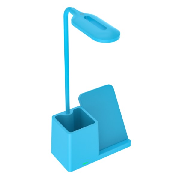 3-Level Brightness LED Desk Wireless Charger Lamp W/Pen Holder